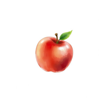 Fresh red apple with leaf isolated on black background