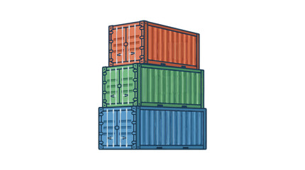Fototapeta premium Stack of Colorful Cargo Shipping Containers