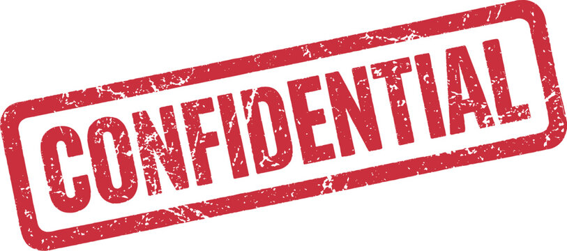 Red grunge confidential rubber stamp vector illustration with a distressed texture for business document security labeling