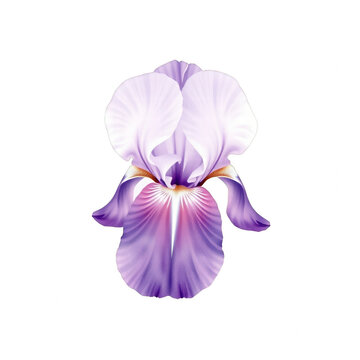 Beautiful Purple Iris Flower Isolated on Black