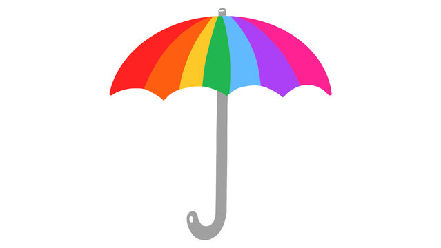 Colorful rainbow umbrella flat vector illustration