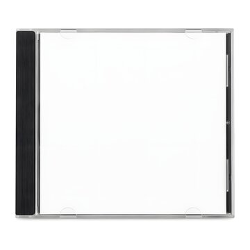 Blank cd jewel case with black spine and clear cover for insert