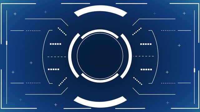 Futuristic digital heads up display interface with circular focus elements and targeting HUD geometric data graphics design,A high-tech digital heads-up display overlay featuring circular geometric