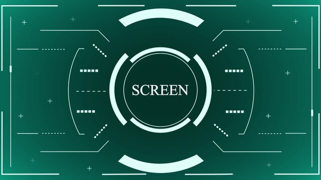 Futuristic HUD green user interface screen graphic with circle radar elements and sci-fi digital technology display, A futuristic green digital HUD interface featuring scientific UI design elements, 