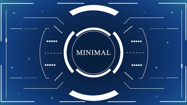 A sophisticated digital heads-up display overlay featuring circular elements and technical data points, set against a dark blue gradient background. This clean interface design conveys a sense of high
