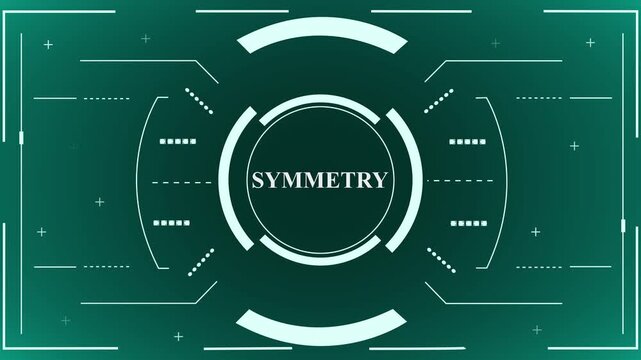 futuristic symmetry hud interface with circular technology display on blue background
