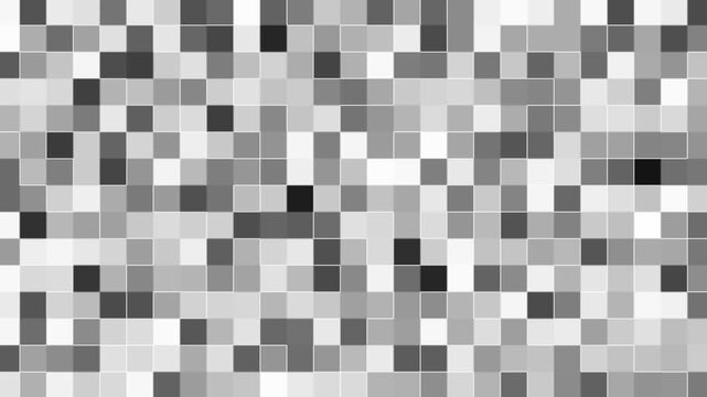 Abstract Monochrome Mosaic Square Grid Pattern Blinking Motion Graphic transparent Background Loop