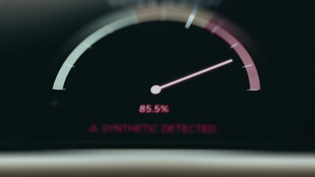 Synthetic Probability gauge indicating an 87 percent chance of AI-generated content