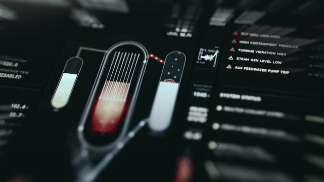 Nuclear reactor dashboard monitoring critical system parameters
