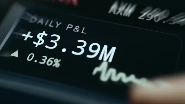 Daily profit and loss indicator with real-time data