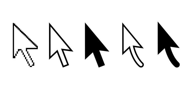 computer mouse arrow cursor pointer icon set vector