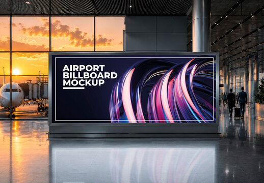 Airport Billboard Mockup Template