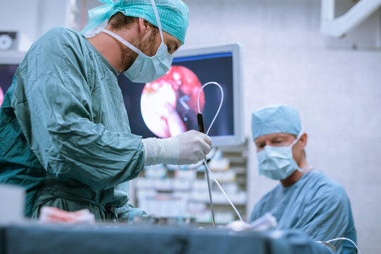 Surgical nurse at work during an operation