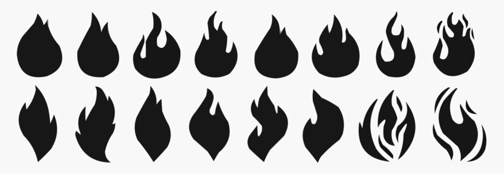 set of fire flames
