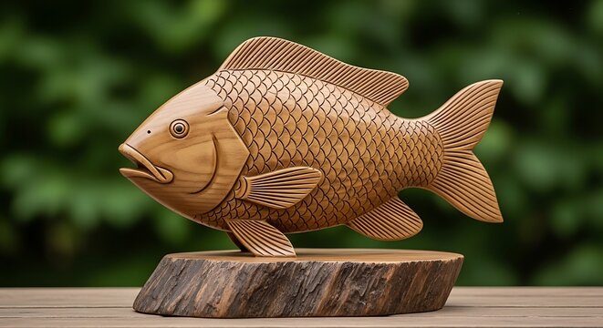 fish in a wooden bowl