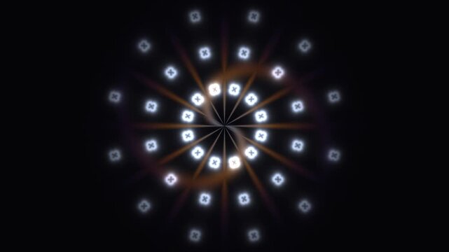 Light pattern with circular design and glowing elements