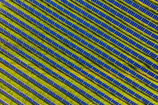 Aerial view of solar power station