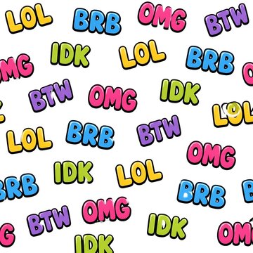 Colorful retro internet slang text pattern background