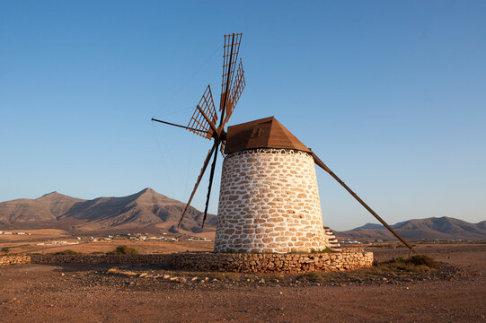 Spain, Canary Islands, Fuerteventura, Tefia, old wind mill