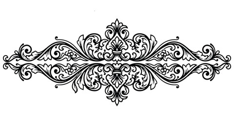 Black ornate floral decorative border design © MDANISUR