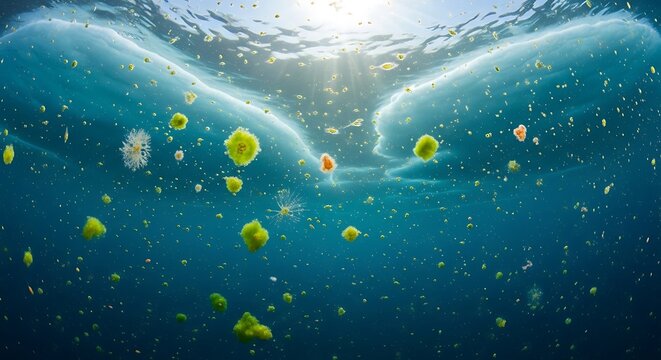 underwater background with bubbles