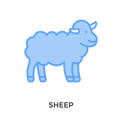 Sheep Icon Lineal Blue Style. Vector Illustration For Graphic Design © San D