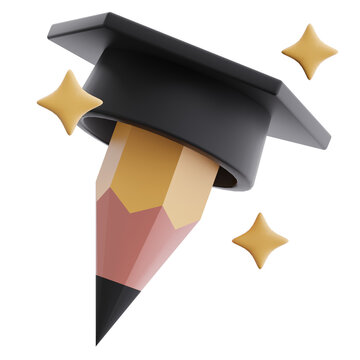 Graduation Pencil 3D Icon