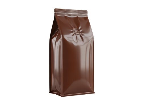 Blank brown coffee bean bag packaging mockup with packaging, container