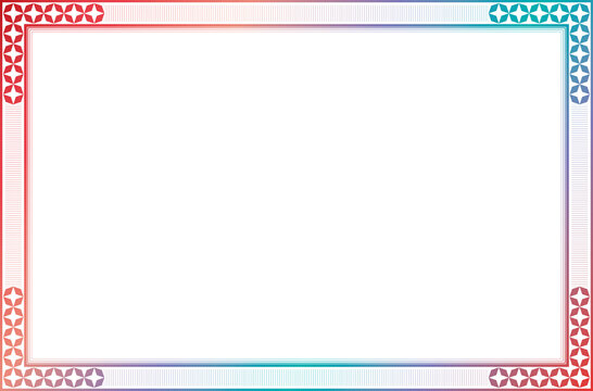 Colorful Gradient Geometric Certificate Frame and Decorative Border Vector. 4