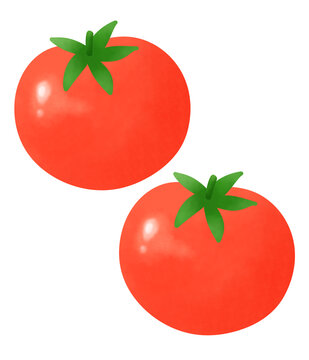 二個の完熟トマトのイラスト