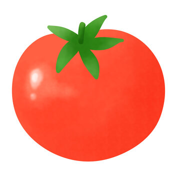 丸い完熟トマトのイラスト