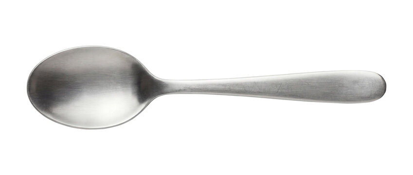 Stainless Steel Tablespoon Isolated on Transparent Background &ndash; Metal Kitchen Spoon Cutout