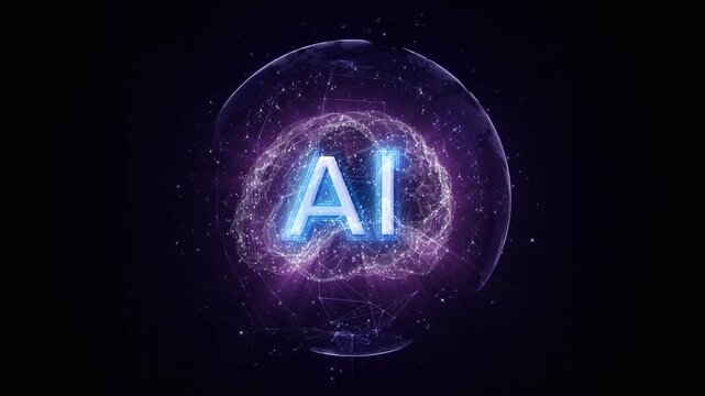 AI Bubble Bursting Explosion Animation, Background, Loop
