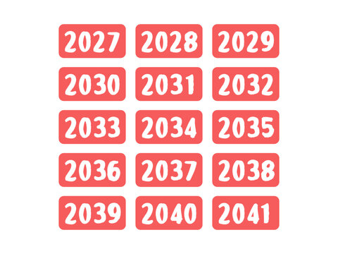 2027年から2041年のイラストセット