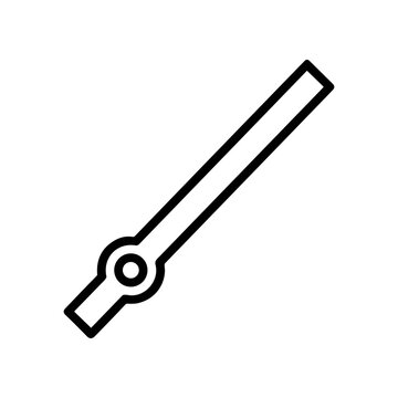 Simple Line Art Wrench Tool Icon.
