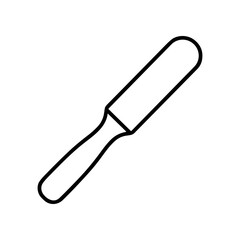 Fototapeta premium Simple line drawing of a putty knife.