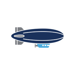 Dark blue airship with white lines. © daksarupa