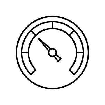 Speedometer gauge with needle indicator.