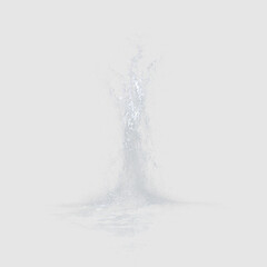 Obraz premium Water erupts from the ground as a fountain creates a splash on a transparent background in a natural setting