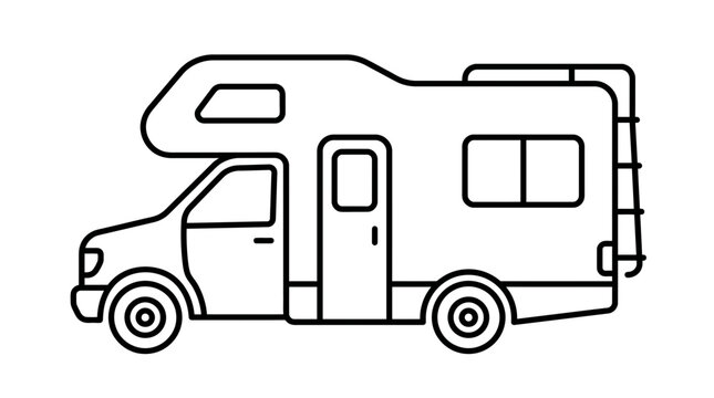RV Camper Van Outline Icon