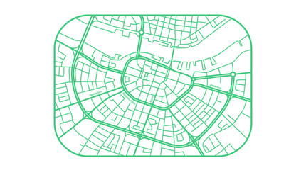 Fototapeta premium Green City Map Abstract Design