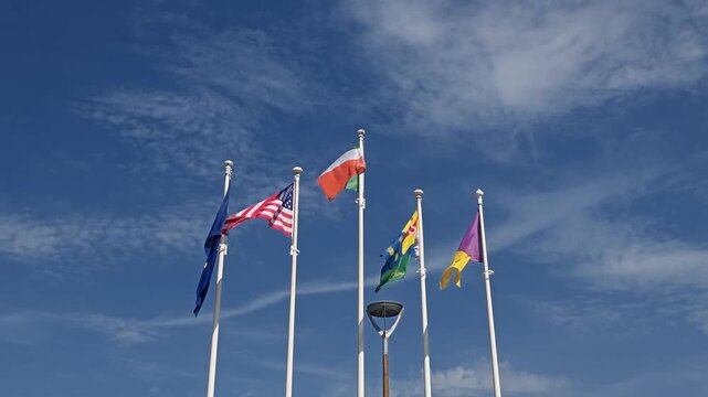 Flags flying at JFK American President memorial New Ross Wexford Ireland