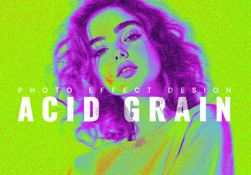 Acid Grain Photo Effect Mockup