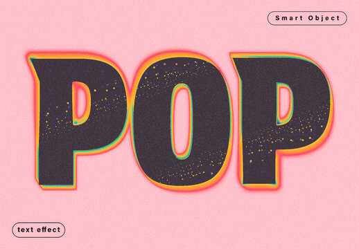 Glow Grain Text Effect Template
