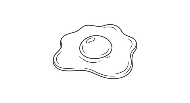 fried egg simple line drawing.