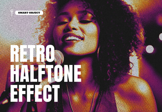 Retro Halftone Photo Effect Template