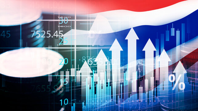 Thailand business graph , financial and trading diagram , investment analysis