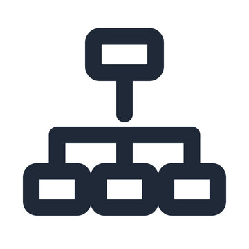 Work breakdown line icon, project management outline symbol