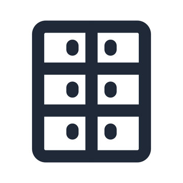 Parcel locker line icon, delivery outline symbol