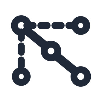Critical path line icon, project management outline symbol